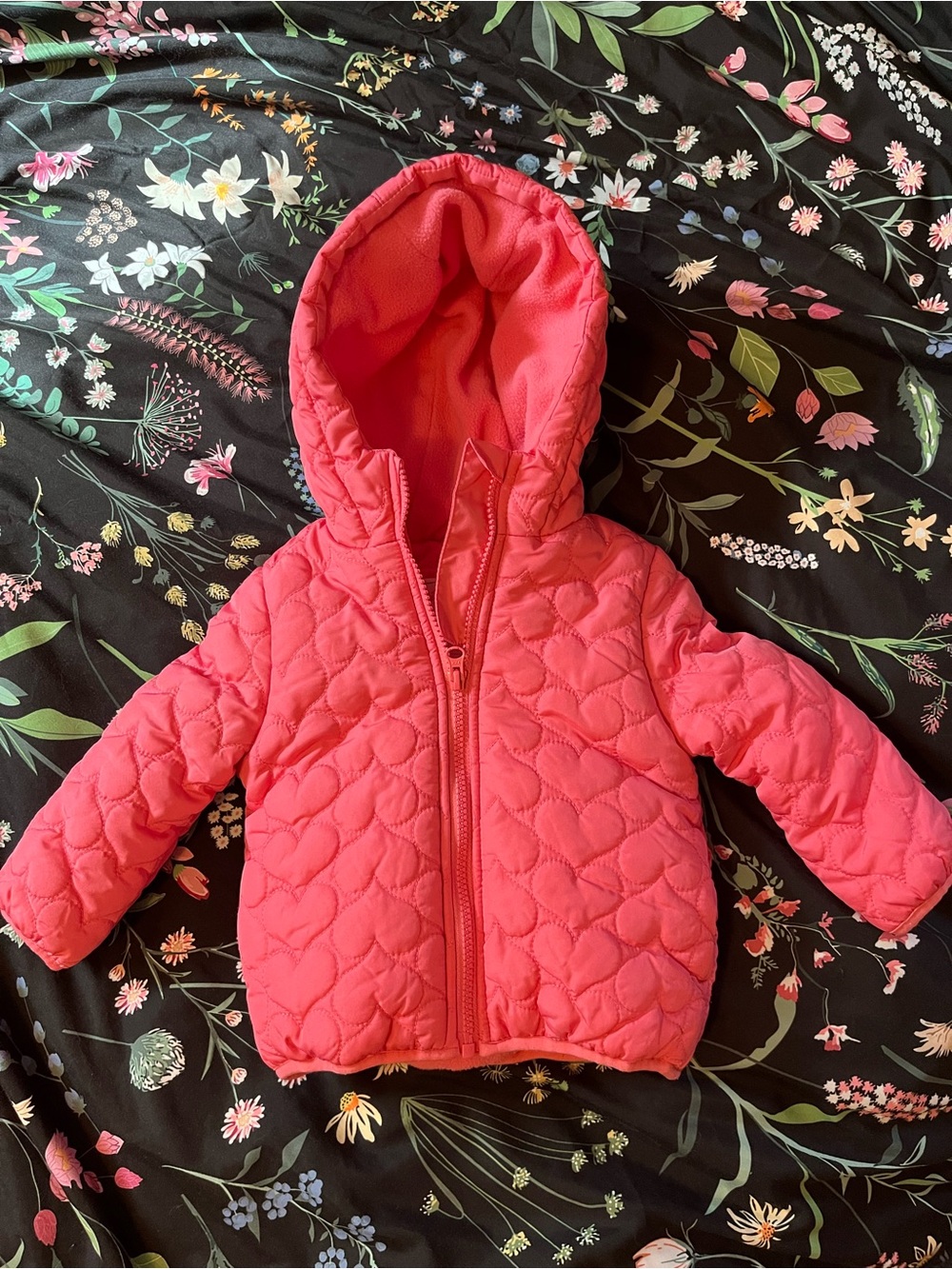 Pink heart Carters heavy puffer winter coat 18 month baby girl